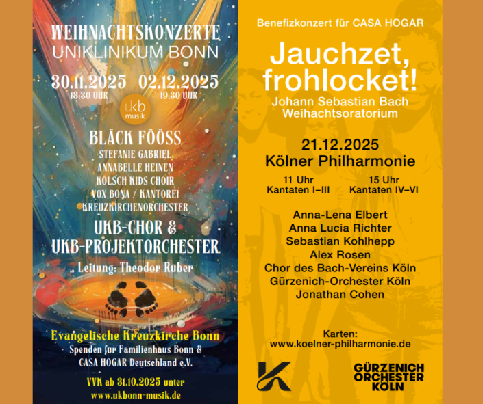 Plakate für die Weihnachtskonzerte für CASA HOGAR 2025